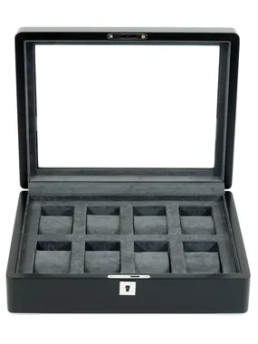 Rothenschild RS-3420-8-BL-CHA Watch Box Black [8] with grey velvet