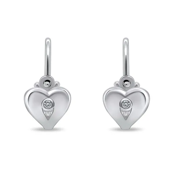 Charming girls' silver earrings heart EA183W