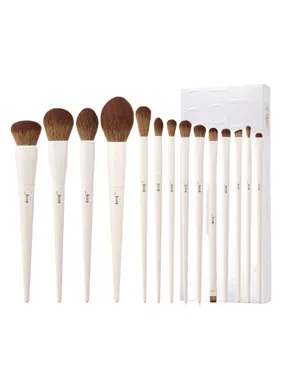 Luxury Light Gray Comprehensive Brush eye and face makeup brush set T329 14pcs.