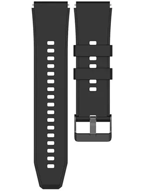 Silicone strap with black buckle 20 mm - Black