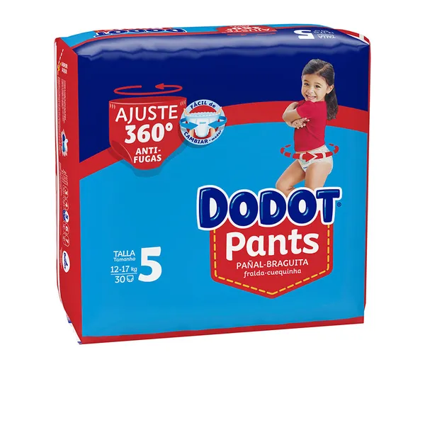 DODOT PANTS pañal-braguita talla 5 12-17 kg 30 u