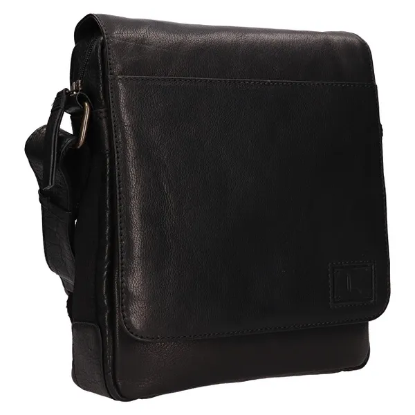 Men's leather crossbody bag 290603 BLK