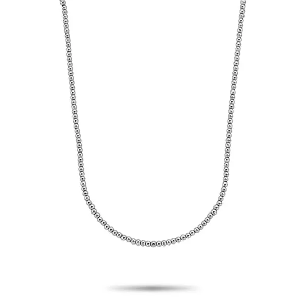Silver Shine Women's Beaded Necklace RR-NL045-S-40