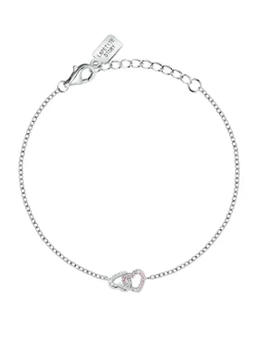 Silver bracelet Double heart with zircons Silver LPS05AWV02