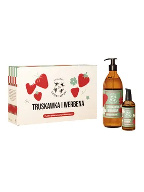 Strawberry and verbena set of massage oil 100ml + liquid soap 500ml