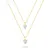 Heart NCL160Y Double Gold Plated Cubic Zirconia Necklace