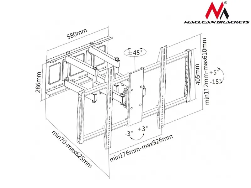 TV holder 60-100 MC-679 to 80kg for flat and curved TV