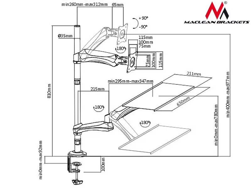 Holder for the monitor and keyboard MC-681