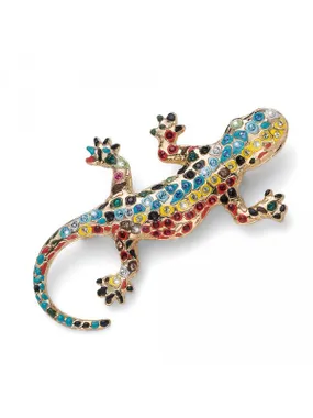 Gold-plated brooch with Gaudí Dragon crystals 58045G