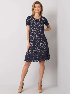 Navy blue elegant lace dress.