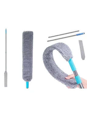 Flat dust microfiber telescopic brush