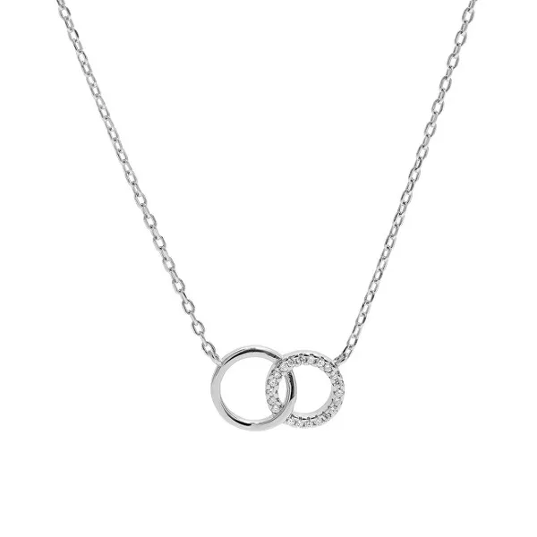 Silver necklace Linked rings AJNA0013