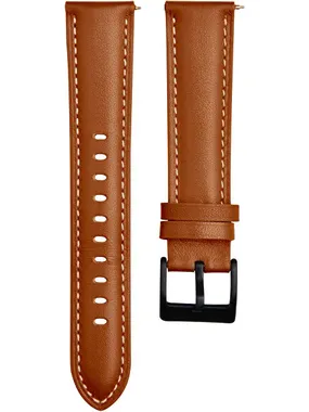 Leather strap with stitching - Light Brown
