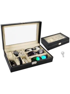 Organizer for watches and glasses, black