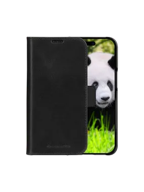 iPhone 14 Plus - Lynge 2-in-1 Wallet Magnetic Leather Case - Black (Refurbished)