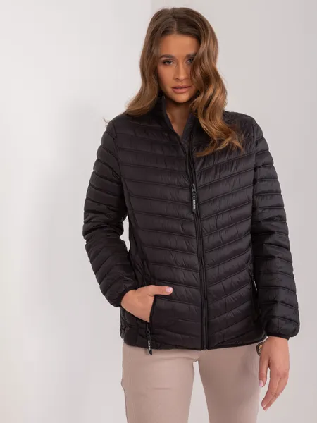 Women's black mid-season jacket