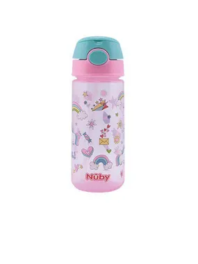 TAZA con botón y pajita blanda 3 años+ #rosa 540 ml 1 u
