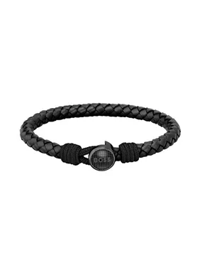 Fashionable black leather bracelet Classic 1580468M