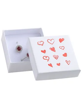 White gift box for jewelry set with hearts HRT-4/A1/A7