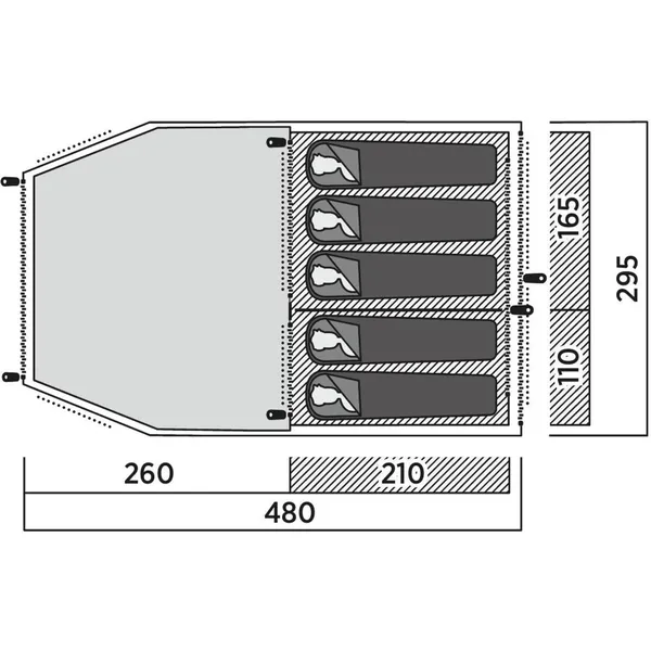 Tunnel tent Menorca 500 Light Gray