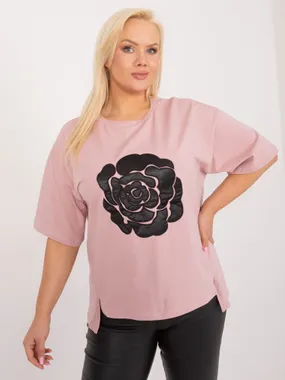 Women's pink plus size blouse