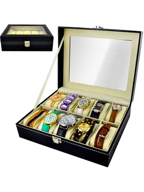 Watch organizer with 10 compartments