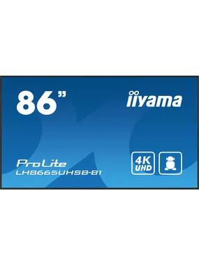 iiyama LH8665UHSB-B1 apzīmējumu displejs Kioska dizains 2,18 m (86 collas) LED Wi-Fi 800 cd/m² 4K Ultra HD melns Iebūvēts procesors Android 11 24/7