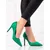 Shelovet women's high heels in green leopard pattern