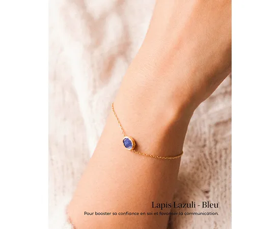 SCENTED CANDLE 50H BRAcelet with lapis lazuli le Pouvoir de Pierresses Blue Flower 323079