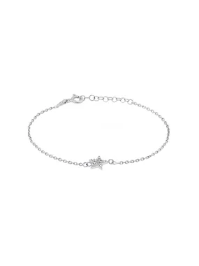 Playful silver bracelet with a star BR10W