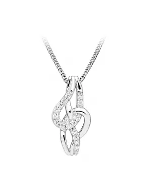 Beautiful silver necklace with cubic zircons SC449