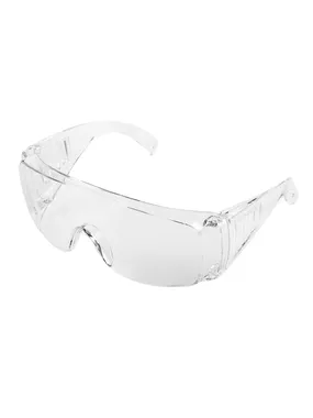 Safety glasses, white lenses, resistance class F
