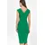 Green dress with a pencil cut - S220