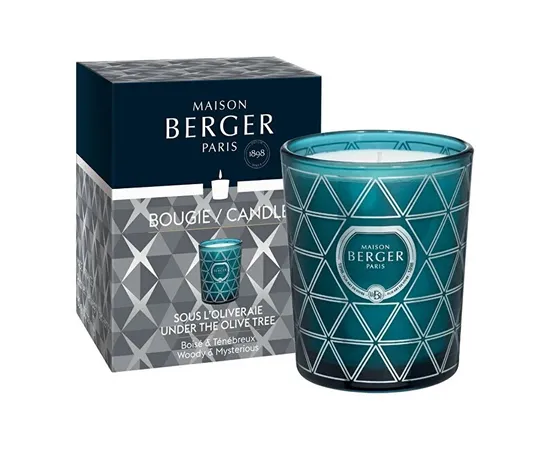 BERGER Geode candle 180g Under the Olive Tree blue