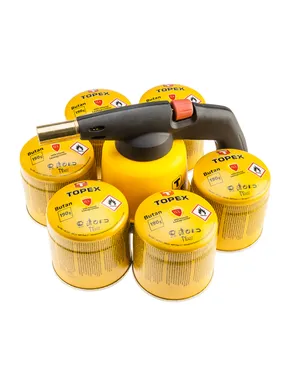 Gas soldering lamp for cartridges + 6 gas cartridges with a valve