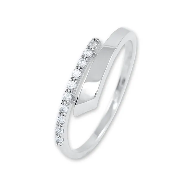 Gentle ladies' ring made of white gold with crystals 229 001 00857 07