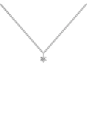 Delicate silver necklace White Solitary Essentials CO02-060-U (chain, pendant)
