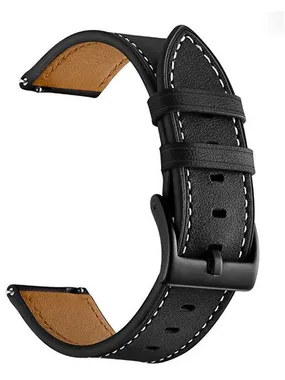 Leather strap for Garmin 20 mm - Black