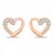 Charming bronze jewelry set Hearts with zircons SET259R (necklace, earrings)