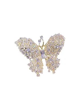 Dazzling Butterfly Brooch Gold