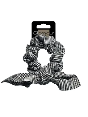 Hair wrap with a checkered bow