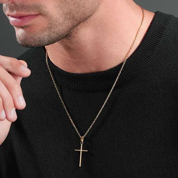 Minimalist gold-plated necklace Cross WRANGELL II PEAGN0010902