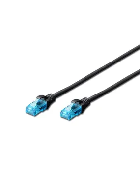 Patch cord RJ45/RJ45U/UTP category 5e 1.0m AWG 26/7 PVC black