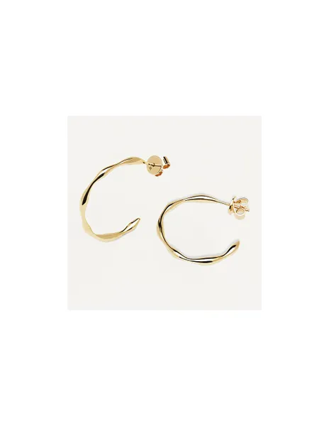 Gold-plated minimalist earrings with silver VANILLA Gold AR01-306-U