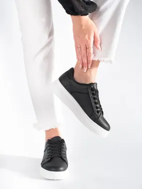 Black platform sneakers