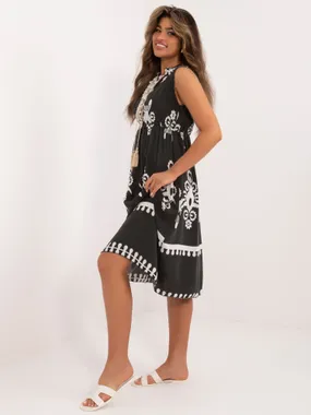 Women's black dress with print