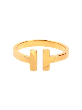 Open gold-plated steel ring