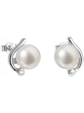 Silver earrings pearls with genuine pearls Pavon 21038.1