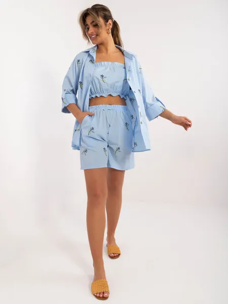 Women's light blue summer set