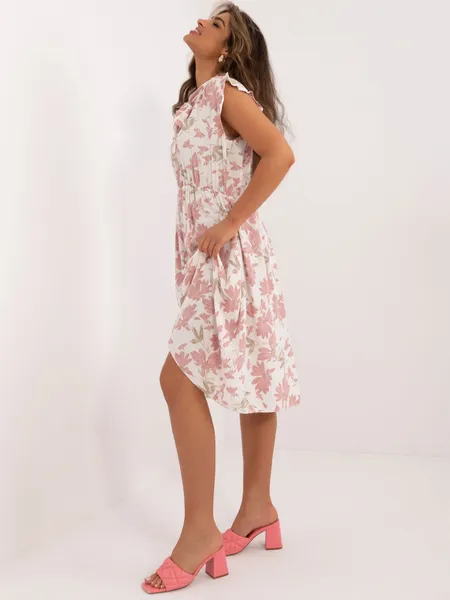 Women's white and pink Printed dress